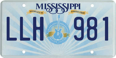 MS license plate LLH981