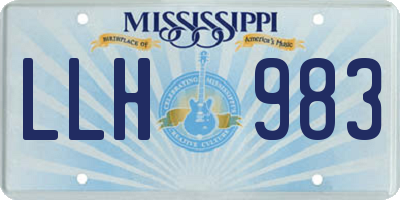 MS license plate LLH983