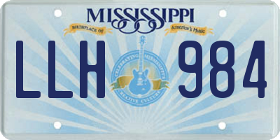 MS license plate LLH984