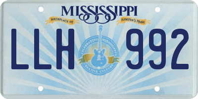 MS license plate LLH992
