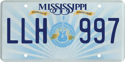 MS license plate LLH997