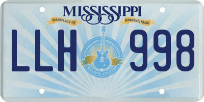 MS license plate LLH998