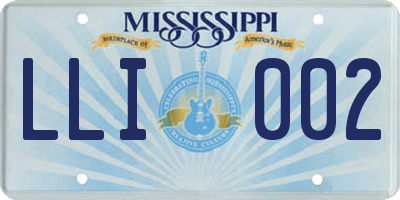 MS license plate LLI002
