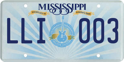 MS license plate LLI003