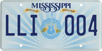 MS license plate LLI004