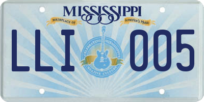 MS license plate LLI005