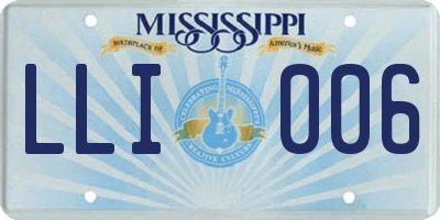 MS license plate LLI006
