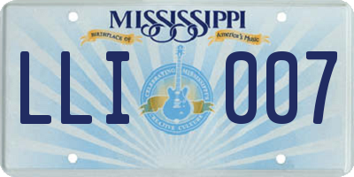 MS license plate LLI007