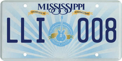 MS license plate LLI008