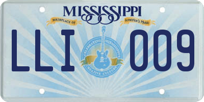 MS license plate LLI009