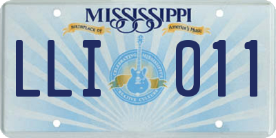 MS license plate LLI011