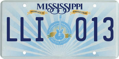MS license plate LLI013