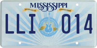 MS license plate LLI014