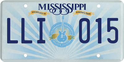 MS license plate LLI015