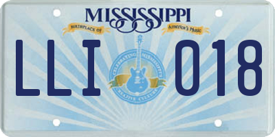 MS license plate LLI018