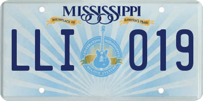 MS license plate LLI019