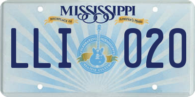 MS license plate LLI020