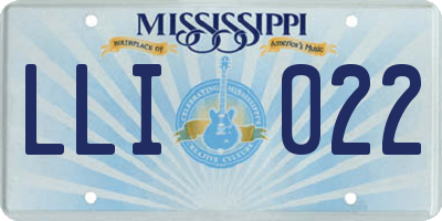 MS license plate LLI022