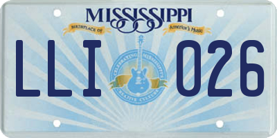 MS license plate LLI026