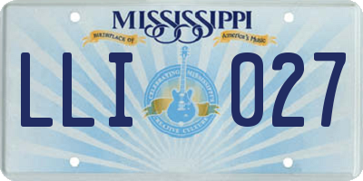 MS license plate LLI027