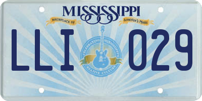 MS license plate LLI029