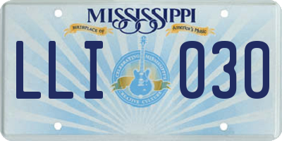 MS license plate LLI030