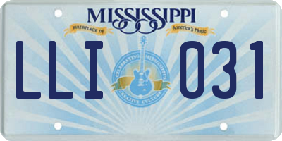 MS license plate LLI031