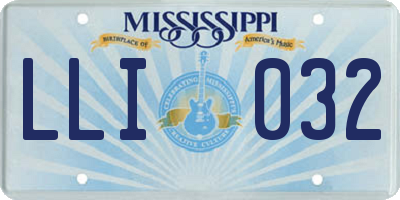 MS license plate LLI032