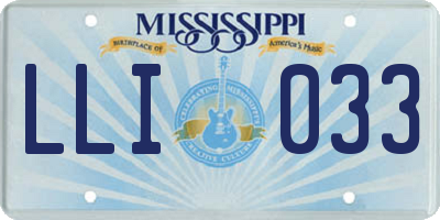MS license plate LLI033