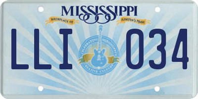 MS license plate LLI034