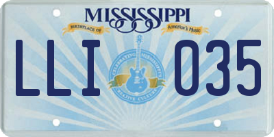 MS license plate LLI035