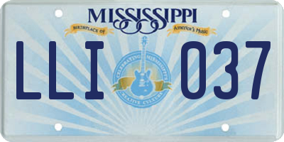 MS license plate LLI037
