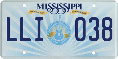 MS license plate LLI038