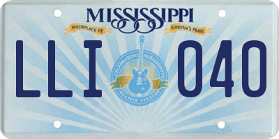 MS license plate LLI040