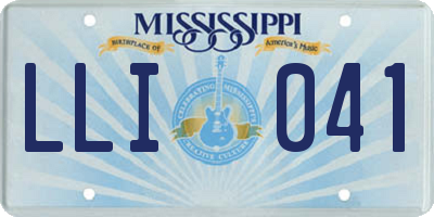 MS license plate LLI041