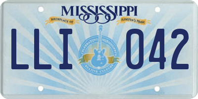 MS license plate LLI042