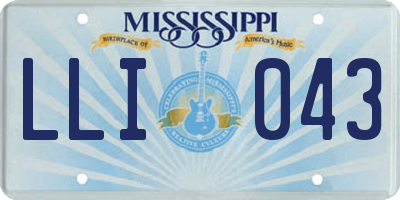 MS license plate LLI043