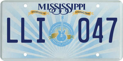 MS license plate LLI047