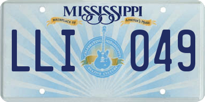 MS license plate LLI049