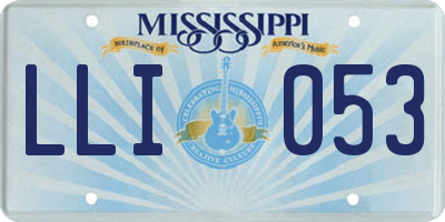 MS license plate LLI053