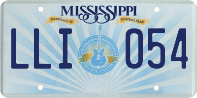 MS license plate LLI054