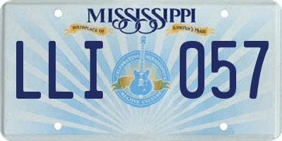 MS license plate LLI057