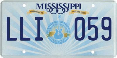 MS license plate LLI059
