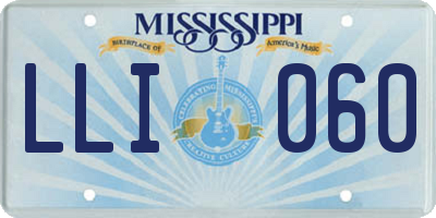 MS license plate LLI060