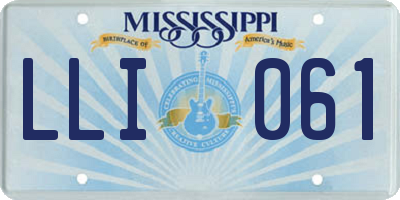 MS license plate LLI061