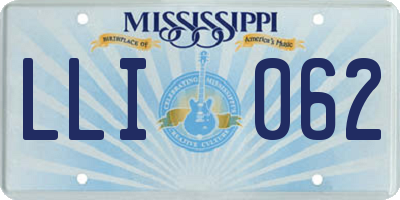 MS license plate LLI062