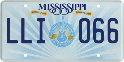 MS license plate LLI066