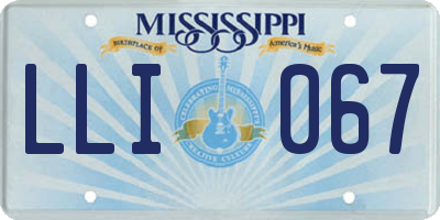 MS license plate LLI067