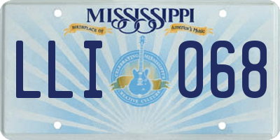 MS license plate LLI068