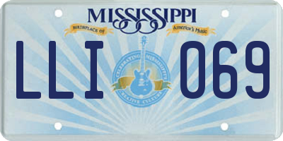 MS license plate LLI069